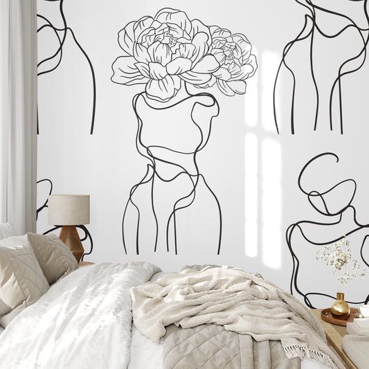 Single Flower Woman Wallpaper