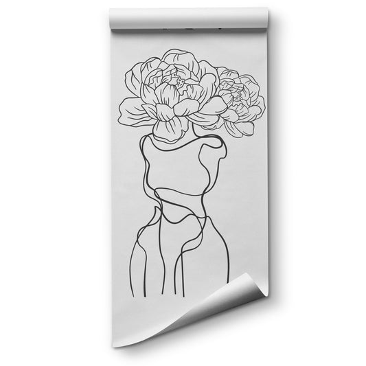 Single Flower Woman Wallpaper